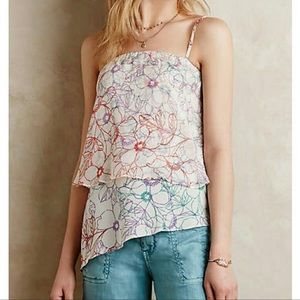 Maeve - Anthropologie Asymmetrical floral print cami
